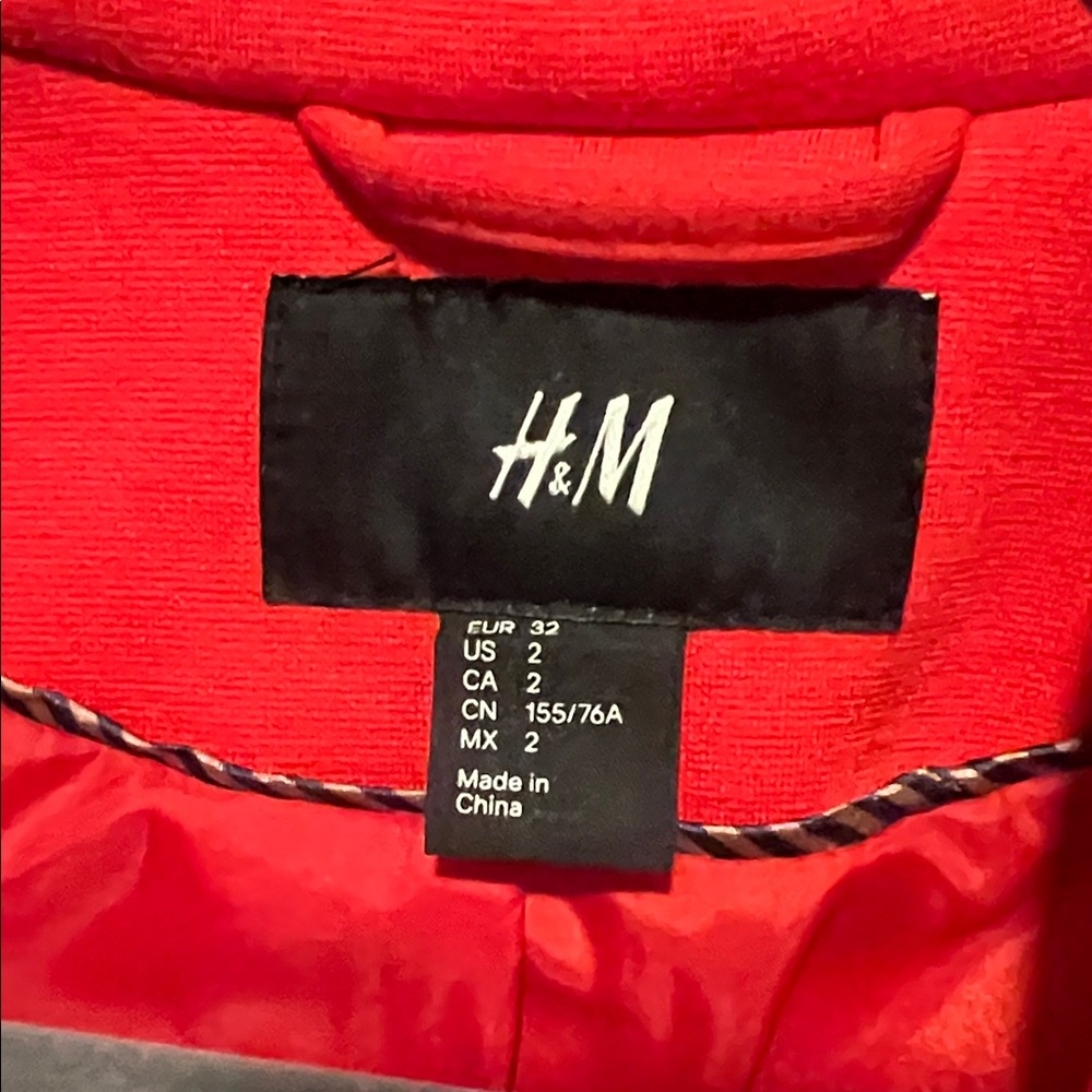 H&M Bold Red Women's Blazer - Picture 2 of 3